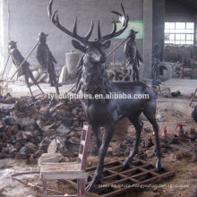 30 years factory directly supplied European style antique bronze deer sculpture for sale